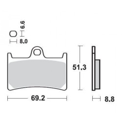 SBS 634DS Front Dual Sinter Brake Pad for Yamaha YZFR6 99-