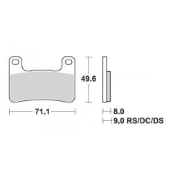 SBS 806DC Front Dual Carbon Brake Pad for Kawasaki ZX-10R 08-