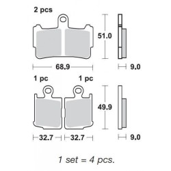 SBS 869HS Front Sinter Brake Pad for